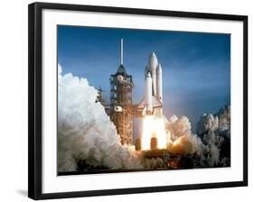 Launch of the Space Shuttle Challenger from Kennedy Space Center,1984-null-Framed Photographic Print