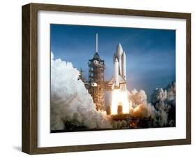 Launch of the Space Shuttle Challenger from Kennedy Space Center,1984-null-Framed Photographic Print