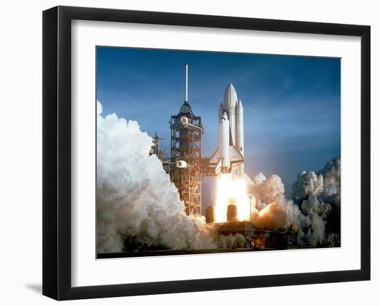 Launch of the Space Shuttle Challenger from Kennedy Space Center,1984-null-Framed Photographic Print