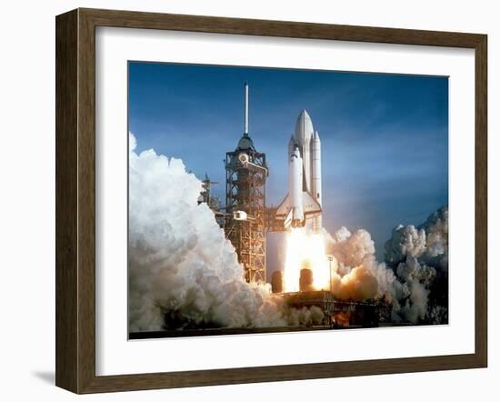 Launch of the Space Shuttle Challenger from Kennedy Space Center,1984-null-Framed Photographic Print