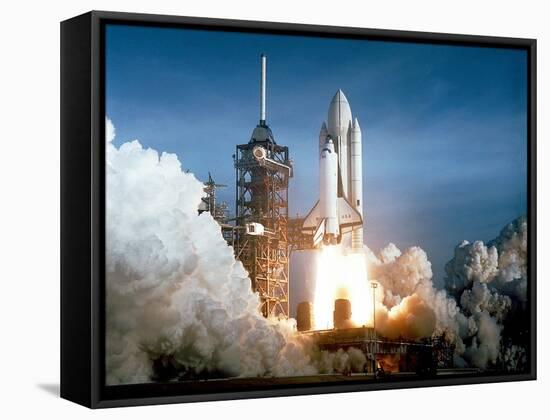 Launch of the Space Shuttle Challenger from Kennedy Space Center,1984-null-Framed Stretched Canvas