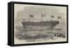 Launch of the Vittorio Emanuele Iron Screw Steamer, at Blackwall-Edwin Weedon-Framed Stretched Canvas