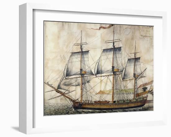 Launch of Victoria in Le Havre in 1782, France, 18th Century-null-Framed Giclee Print