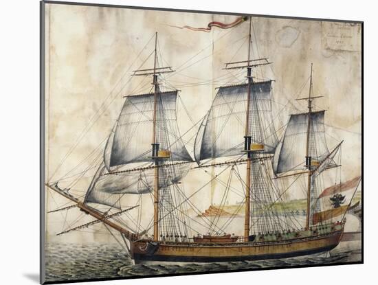 Launch of Victoria in Le Havre in 1782, France, 18th Century-null-Mounted Giclee Print