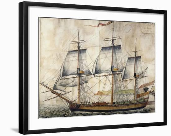 Launch of Victoria in Le Havre in 1782, France, 18th Century-null-Framed Giclee Print