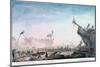 Launching a Ship at Brest, C1750-1810-Nicolas Marie Ozanne-Mounted Giclee Print