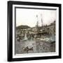 Launching a Ship in the Sea at the Port of Pegli (Neargenoa, Italy), Circa 1890-Leon, Levy et Fils-Framed Photographic Print