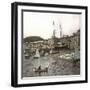 Launching a Ship in the Sea at the Port of Pegli (Neargenoa, Italy), Circa 1890-Leon, Levy et Fils-Framed Photographic Print