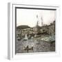 Launching a Ship in the Sea at the Port of Pegli (Neargenoa, Italy), Circa 1890-Leon, Levy et Fils-Framed Photographic Print