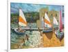 Launching Boats, Calella De Palafrugell, Spain-Andrew Macara-Framed Giclee Print