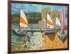 Launching Boats, Calella De Palafrugell, Spain-Andrew Macara-Framed Giclee Print