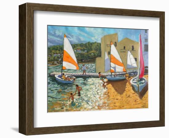 Launching Boats, Calella De Palafrugell, Spain-Andrew Macara-Framed Giclee Print