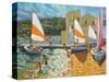 Launching Boats, Calella De Palafrugell, Spain-Andrew Macara-Stretched Canvas