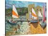 Launching Boats, Calella De Palafrugell, Spain-Andrew Macara-Stretched Canvas