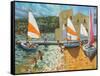 Launching Boats, Calella De Palafrugell, Spain-Andrew Macara-Framed Stretched Canvas