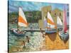 Launching Boats, Calella De Palafrugell, Spain-Andrew Macara-Stretched Canvas