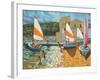 Launching Boats, Calella De Palafrugell, Spain-Andrew Macara-Framed Giclee Print