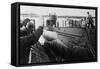 Launching of a German U-Boat During World War 2-null-Framed Stretched Canvas