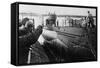 Launching of a German U-Boat During World War 2-null-Framed Stretched Canvas