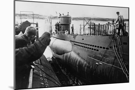 Launching of a German U-Boat During World War 2-null-Mounted Photo