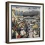 Launching of Battleship Andrea Doria from Arsenale in La Spezia-null-Framed Giclee Print