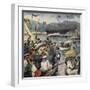 Launching of Battleship Andrea Doria from Arsenale in La Spezia-null-Framed Giclee Print