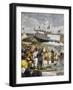 Launching of Battleship Regina Margherita in La Spezia-null-Framed Giclee Print