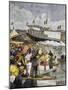 Launching of Battleship Regina Margherita in La Spezia-null-Mounted Giclee Print