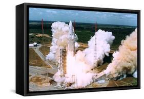 Launching of Of the Second Ariane-5, Kourou, French Guiana on 30 October 1997-null-Framed Stretched Canvas