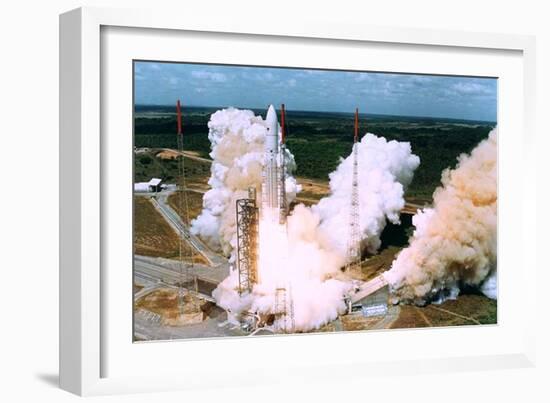 Launching of Of the Second Ariane-5, Kourou, French Guiana on 30 October 1997-null-Framed Photo