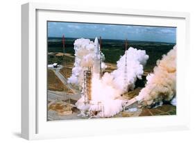 Launching of Of the Second Ariane-5, Kourou, French Guiana on 30 October 1997-null-Framed Photo