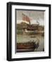 Launching of Sixth-Rate Ship in Orwell-null-Framed Giclee Print