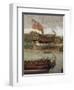 Launching of Sixth-Rate Ship in Orwell-null-Framed Giclee Print