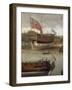 Launching of Sixth-Rate Ship in Orwell-null-Framed Giclee Print