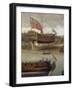 Launching of Sixth-Rate Ship in Orwell-null-Framed Giclee Print