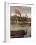 Launching of Sixth-Rate Ship in Orwell-null-Framed Giclee Print