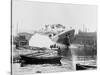 Launching of the Sch. Minnie A. Caine at Morans Shipyard, Oct. 6, 1900-null-Stretched Canvas