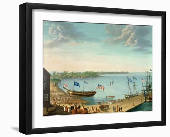 Launching of the Ship 'Fame', 1802-George Ropes-Framed Giclee Print