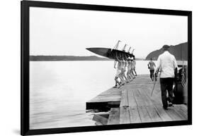 Launching Rowing Scull-null-Framed Art Print