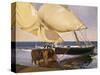 Launching the Boat-Joaquín Sorolla y Bastida-Stretched Canvas