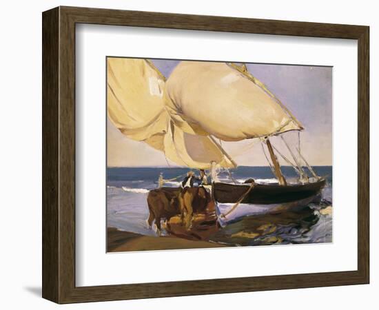 Launching the Boat-Joaquín Sorolla y Bastida-Framed Art Print