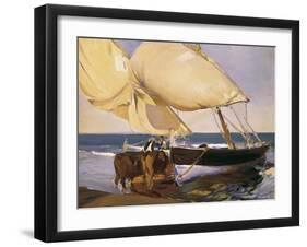 Launching the Boat-Joaquín Sorolla y Bastida-Framed Art Print