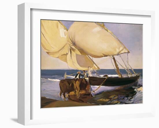 Launching the Boat-Joaquín Sorolla y Bastida-Framed Art Print