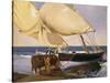 Launching the Boat-Joaquín Sorolla y Bastida-Stretched Canvas