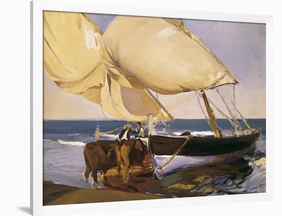 Launching the Boat-Joaquín Sorolla y Bastida-Framed Art Print