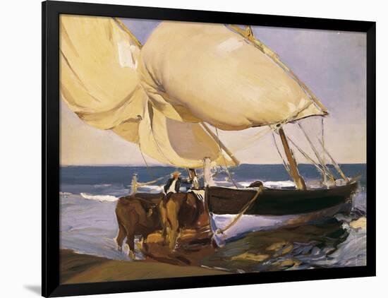 Launching the Boat-Joaquín Sorolla y Bastida-Framed Art Print