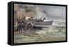 Launching the Cullerboats Lifeboat, 1902-Robert Jobling-Framed Stretched Canvas