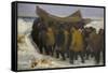 Launching the Fishing Boat-Michael Peter Ancher-Framed Stretched Canvas