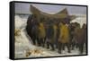 Launching the Fishing Boat-Michael Peter Ancher-Framed Stretched Canvas