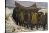 Launching the Fishing Boat-Michael Peter Ancher-Stretched Canvas